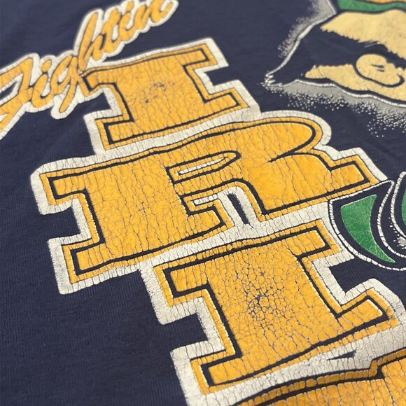 VTG Notre Dame Fighting Irish T Shirt Adult SZ MEDIUM Navy Blue ND Single Stitch - Picture 3 of 10
